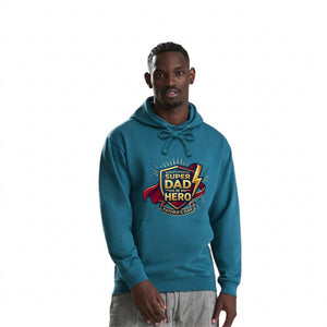 Super Dad Hero Shield Cape Gold Art Father's Day Hoodie