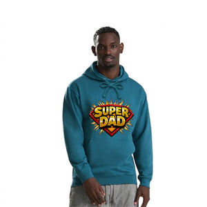 Super Dad Hero Shield Comic Fathers Day Hoodie