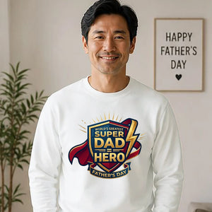 Super Dad Hero Shield Style Printed father day sweatshirt