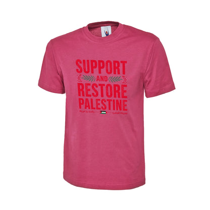 Support and restore typography tee Palestine Unisex T-Shirt