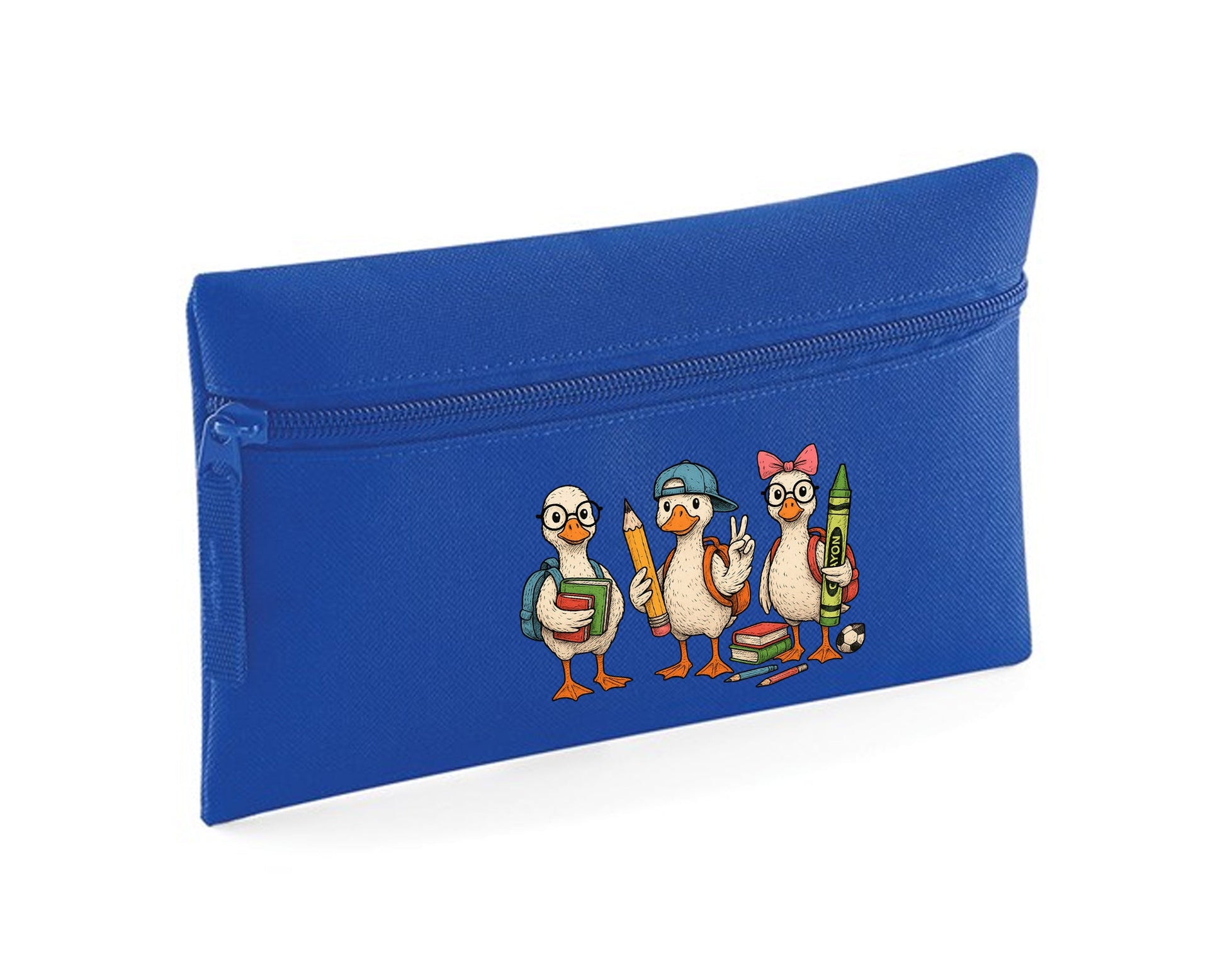 Back To School Funny 3 Ducks Pencil Case, Cute & Quirky Storage For Kids And Students, 600D Polyester School Supplies Organizer M8486