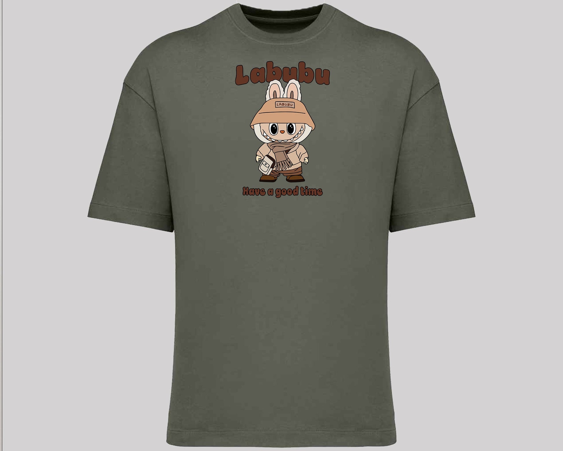 Labubu "Have a Good Time" Oversized T-Shirt, Cute Cartoon Anime Graphic Tee, Unisex Oversized Fit Top M8425