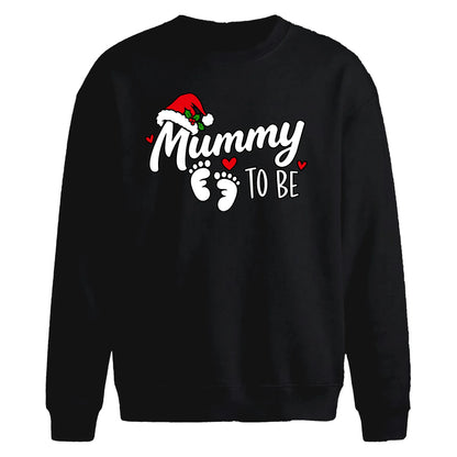 Sweet mummy to be footprint Christmas Oversized Sweatshirt