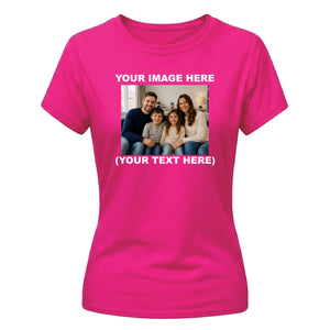 Sweet Personalised Family Picture Text Tee ladies fit t-shirt