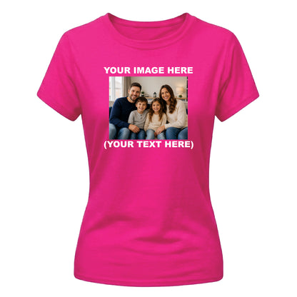 Sweet Personalised Family Picture Text Tee ladies fit t-shirt