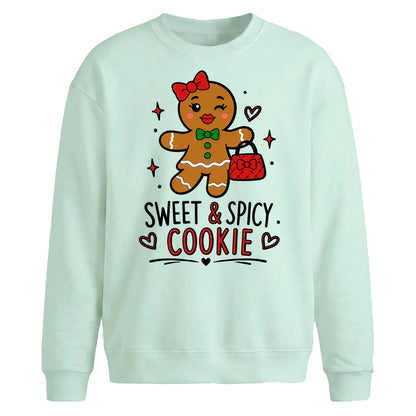 Sweet Spicy Cookie Graphic Christmas Oversized Sweatshirt