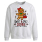 Sweet Spicy Cookie Graphic Christmas Oversized Sweatshirt