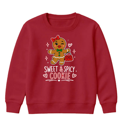 Sweet Spicy Gingerbread Cookie Christmas Kids Sweatshirt