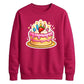 Sweet Strawberry Cake Happy Birthday Sweatshirt
