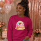Sweet Strawberry Cake Happy Birthday Sweatshirt