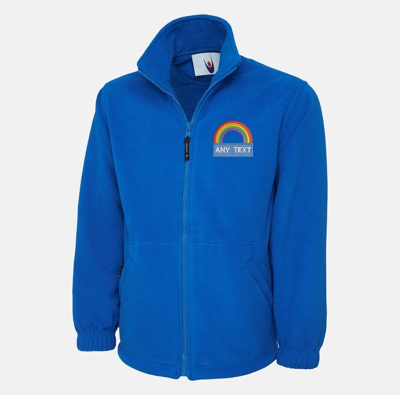 National Heroes Rainbow Embroidered Fleece Jacket, Customised Men Full Zip Jacket, Healthcare Staff Uniform, Thank You Nurse Gift for Doctor