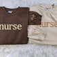 Personalised Embroidered Nurse Sweatshirt, Custom Nurse Initial Matching Sweater, Stethoscope on Sleeve Nurse Doctors Gift,