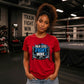 Talk Less Fight More Motif Wrestling ladies fit t-shirt