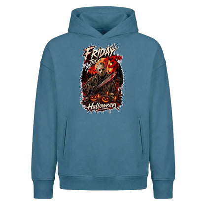 Terrifying hockey mask horror Halloween Oversized Hoodie