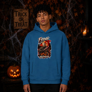 Terrifying hockey mask horror Halloween Oversized Hoodie