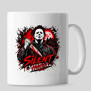 Terrifying silent hunter slasher movie horror Halloween Mug