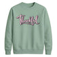 Thankful cursive heart print Thanksgiving Unisex Sweatshirt