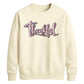 Thankful cursive heart print Thanksgiving Unisex Sweatshirt