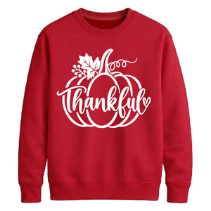 Thankful script pumpkin print Thanksgiving Unisex Sweatshirt