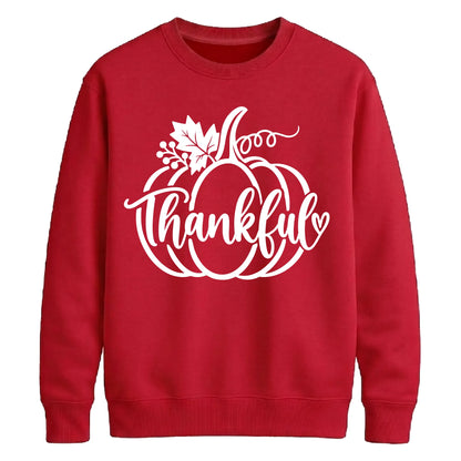 Thankful script pumpkin print Thanksgiving Unisex Sweatshirt