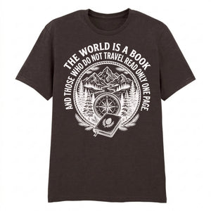 The World Is A Book Travel Quote Graphic Unisex T-Shirt