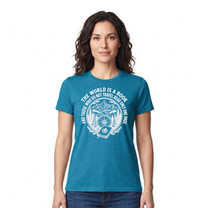 The World Is A Book Travel Quote Graphic Unisex T-Shirt