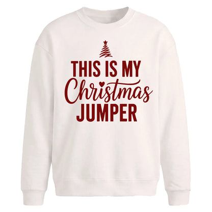 This Is My Jumper Tree Art Christmas Oversized Sweatshirt