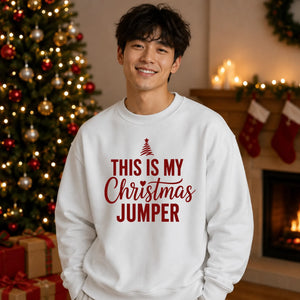 This Is My Jumper Tree Art Christmas Oversized Sweatshirt