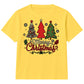 Three Festive Trees Merry Lettering Christmas Kids T-Shirt