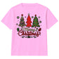 Three Festive Trees Merry Lettering Christmas Kids T-Shirt
