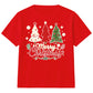 Three Festive Trees Merry Lettering Christmas Kids T-Shirt