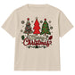 Three Festive Trees Merry Lettering Christmas Kids T-Shirt