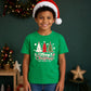 Three Festive Trees Merry Lettering Christmas Kids T-Shirt