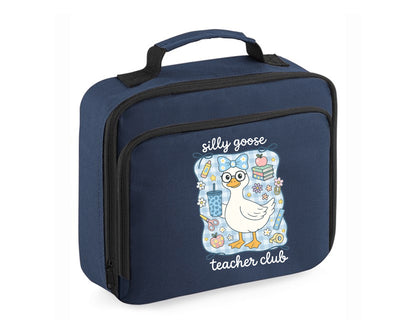 Back To School Lunch Bag, Silly Goose Teacher Club Duck Printed Design Lunch Box, Keeps Lunch Fresh, Cool & Stylish M8479