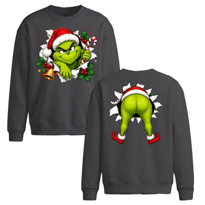 Grinch Christmas Jumper Double Sided Oversized Sweatshirt