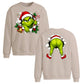Grinch Christmas Jumper Double Sided Oversized Sweatshirt