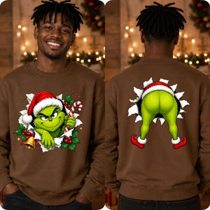 Grinch Christmas Jumper Double Sided Oversized Sweatshirt