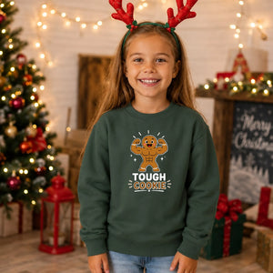 Tough Cookie Muscular Gingerbread Christmas Kids Sweatshirt