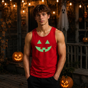 Traditional pumpkin face Glow in the Dark Tank Top Men