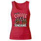 Trendy Iced Coffee And Sunshine Graphic Ladies Tank Top