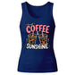 Trendy Iced Coffee And Sunshine Graphic Ladies Tank Top