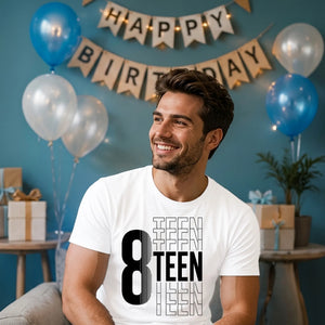 Trendy Stacked Eighteen Graphic 18 Birthday Unisex T-Shirt