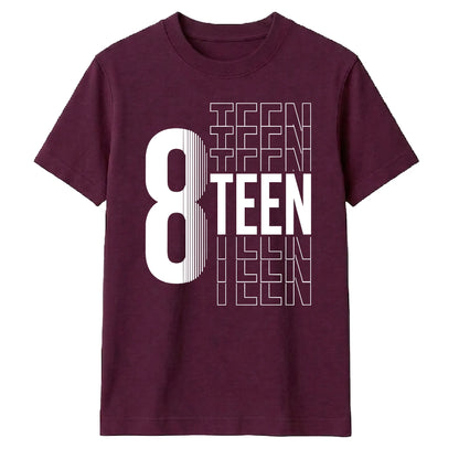 Trendy Stacked Eighteen Graphic 18 Birthday Unisex T-Shirt