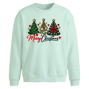 Triple festive tree script Christmas Oversized Sweatshirt