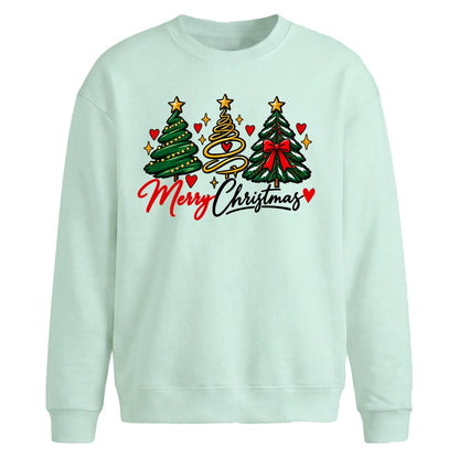 Triple festive tree script Christmas Oversized Sweatshirt