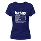 Turkey nutrition facts funny Thanksgiving Ladies T-Shirt