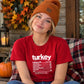 Turkey nutrition facts funny Thanksgiving Ladies T-Shirt