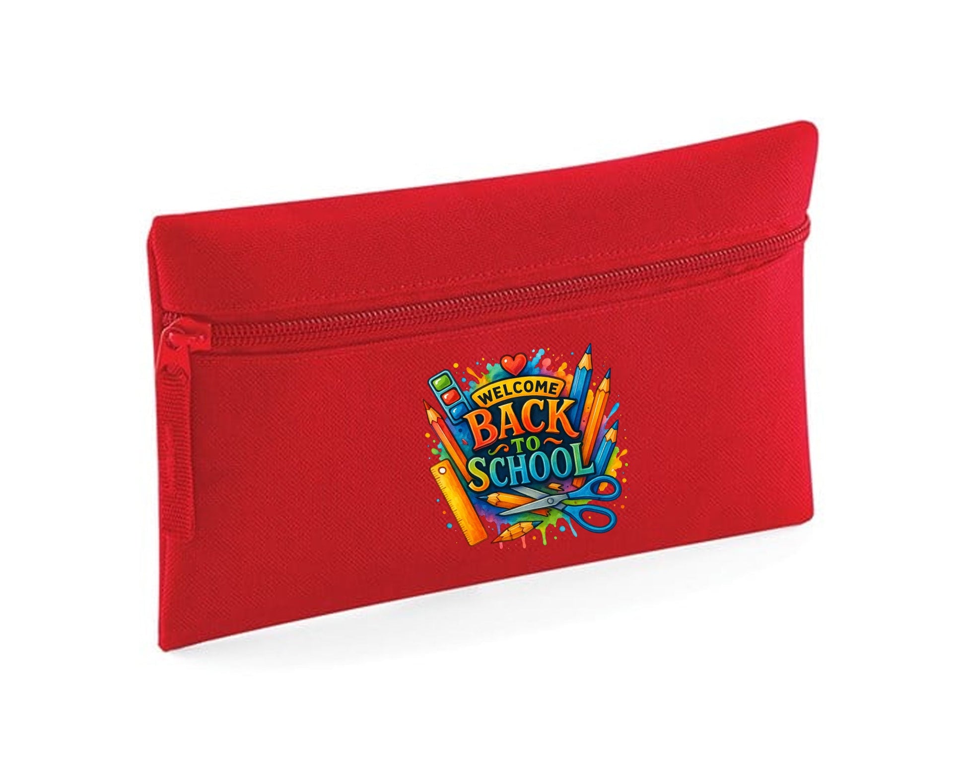 Welcome Back To School Pencil Case, Zippered, Durable & Cute, Great For Kids, Teens & Students To Keep School Supplies Organized M8478