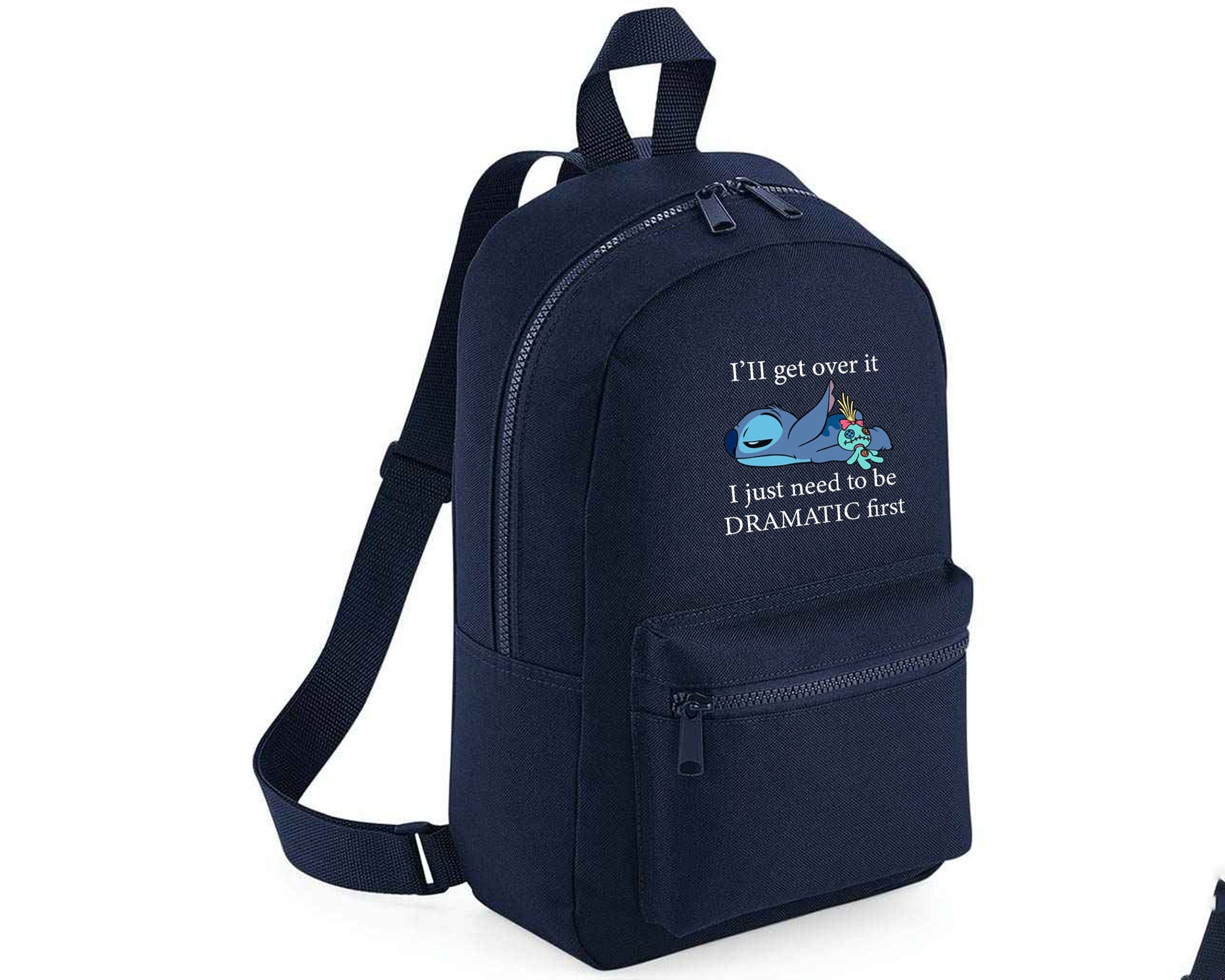 Stitch "I'll Get Over It" Backpack, Funny Cartoon Style Bag For School, Trips & Everyday, Great Gift Boys & Girls M8406