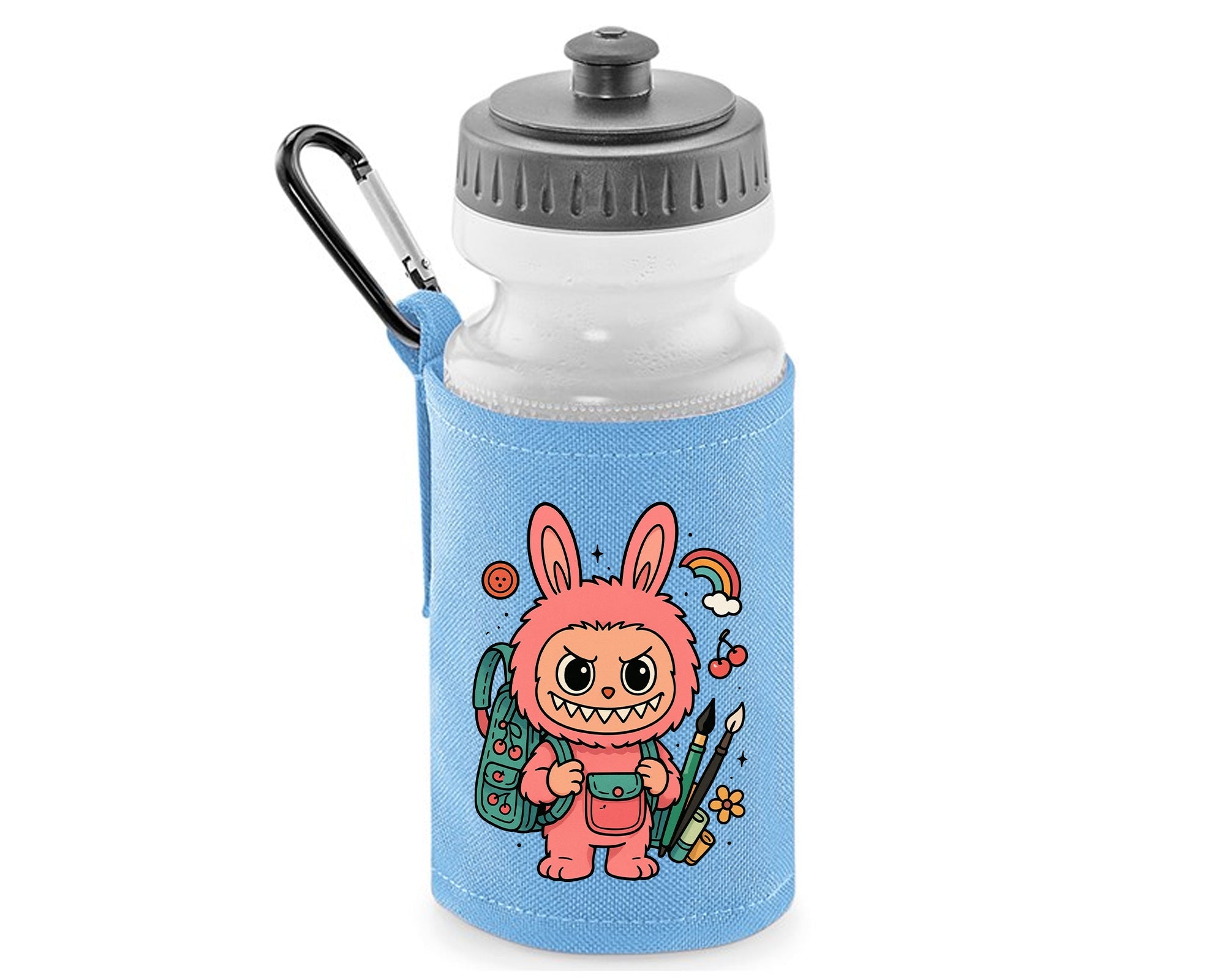 Back To School Kids Water Bottle, Labubu Printed Design, 500ml BPA Free Soft Water Bottle Included, Stylish Drink Bottle For School M8481